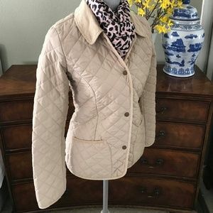 Adorable Light Beige Quilted  Button Up Jacket